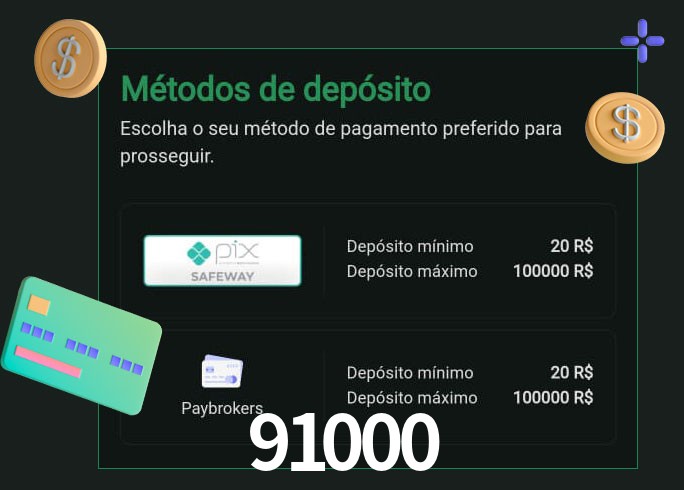 O cassino 91000 oferece uma grande variedade de métodos de pagamento